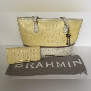 Brahmin Medium Asher Dandelion Fairchild Bag and Wallet